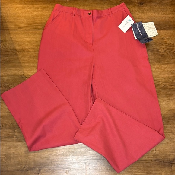 Susan Graver Style QVC Women’s Medium Wide Leg High Rise Coral Pink Pants - Picture 1 of 6